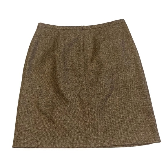 Eddie Bauer Brown Tweed Wool Silk Blend Lined Mini Skirt Size 10 - Picture 2 of 7